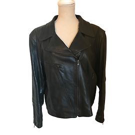 Autre Marque Giacca biker DKS in pelle nera Nero