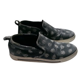 Baskets Marc by Marc Jacobs Blanc Bleu Cuir et Textile Blanc Bleu
