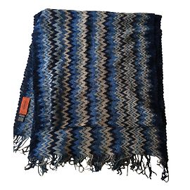 Sciarpa Missoni vari gradi di blu con filo d'argento Blu