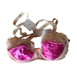 Christian Dior-Bra: Rose semplice spazzatura di seta-Rosa