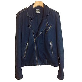 Acne Denim-Bikerjacke Blau
