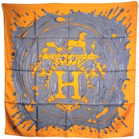 Hermès-Silk scarves-Orange