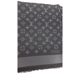 Louis Vuitton-Louis Vuitton Xaile Monogram Brilho Preto-Preto