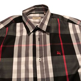 burberry black and red shirt