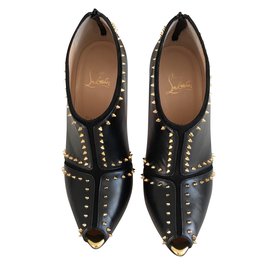Christian Louboutin-Ankle boots Caraphachoc model black & gold-Black