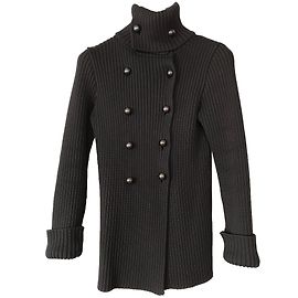 Comptoir Des Cotonniers Mesh Jacket Black Wool Acrylic M Black