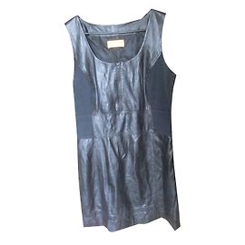 Autre Marque Biba Kleid aus schwarzem Lammleder Schwarz