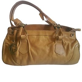 Guy Laroche Leather Handbag Brown Camel Brown