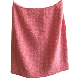 Chanel-Falda de tweed-Rosa