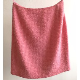 Chanel-Falda de tweed-Rosa