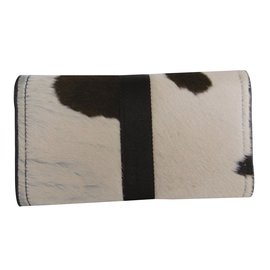 Christian Dior-Borsa a tracolla per portafoglio lungo di Christian Dior Ponyskin Leopard Print-Marrone scuro