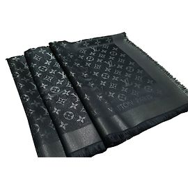 Louis Vuitton Klassischer Monogrammschal Schwarz