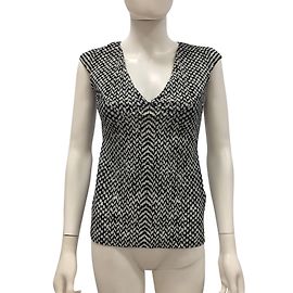 Top Roberto Cavalli com Estampa de Flor de Algodão Preto e Branco Multicor