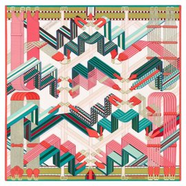 Hermès Sangles en Zigzag Carré Multicor