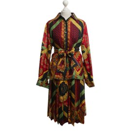 Hermès-Tailleur jupe-Multicolore
