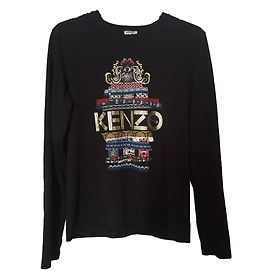 Sweatshirt Kenzo de algodão preto com detalhe de olho e pagode Preto