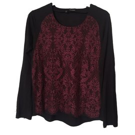 Top de renda roxa e lã The Kooples Multicor