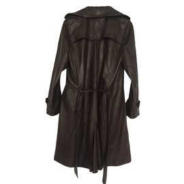Autre Marque-ANNE DELAIGLE Coats, Outerwear-Dark brown