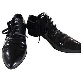 Derbies Costume National en cuir vernis noir Noir