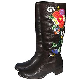 Miu Miu Botas Marrón oscuro