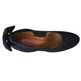 Autre Marque Black Deerskin Wedge Heels 38FR Black