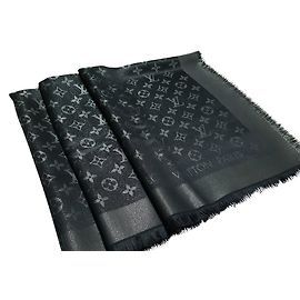 Louis Vuitton Klassischer Monogrammschal Schwarz