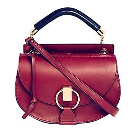 Bolsa de ombro Chloé Goldie vermelha de couro e camurça Vermelho Bordeaux