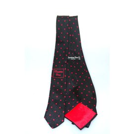 Christian Dior Corbata Roja Azul marino