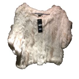 Autre Marque Lunbo Mode White Rabbit Sleeveless Fur Jacket White