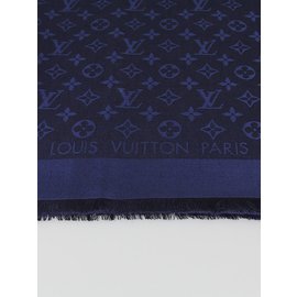 Louis Vuitton-Classical Monogram Scarf-Blue