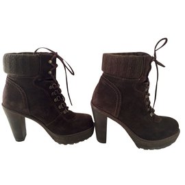 Minelli-Bottines-Marron foncé