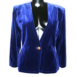 Yves Saint Laurent-Chaqueta-Azul marino