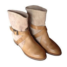 Botas Paraboot em couro bege Bege