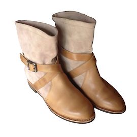 Paraboot Stiefel Beige Leder Beige