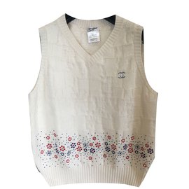 Chanel-Pulls, Gilets-Écru