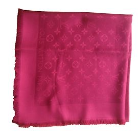 Louis Vuitton Classical Monogram Scarf Red