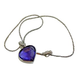 Swarovski-Pendant necklaces-Silvery,Purple
