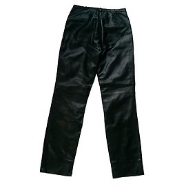 Autre Marque Lambskin high waist pants black Black