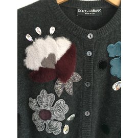 Dolce & Gabbana-Strickjacke-Grau,Kupfer