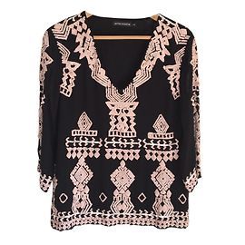 Blouse Antik Batik Marron Marron foncé
