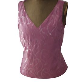 Top à sequins rose Adolfo Dominguez Rose