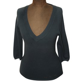 Calvin Klein Baumwollpullover V Ausschnitt Grau Grau