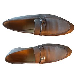 Hermès Leather Moccasins Caramel 45 Caramel