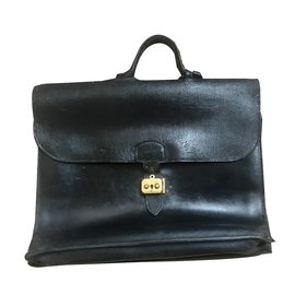 Hermès-Bags Briefcases-Black