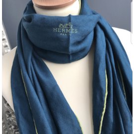 Hermès-Men Scarves-Blue
