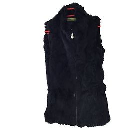 Versace Chaleco de piel de conejo Negro