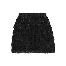 Isabel Marant Fil coupé ruffled metallic skirt Black