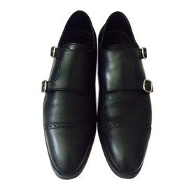 Santoni-Classy Double Monk Santoni Shoes-Black