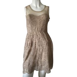 Liu.Jo Kleid Braun Creme Polyamid Braun Roh