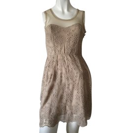 Robe Liu.Jo Marron et Crème Polyamide Marron Écru